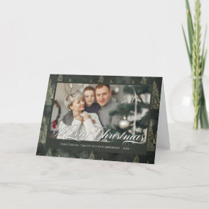 Cartes Pour Fêtes Annuelles Élégant arbre de Noël vert foncé Ajouter votre pho