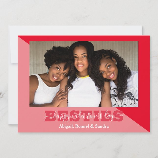 Cartes Pour Fêtes Annuelles Elégant Best Friends galentine's day Bestie photo (Devant)