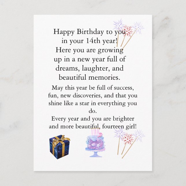 Cartes Pour Fêtes Annuelles Elegant Birthday Card for Her – Personalized Greet (Devant)