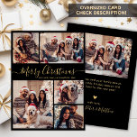 Cartes Pour Fêtes Annuelles Elégant Black Gold 5 Photo Collage Noël<br><div class="desc">Calligraphie moderne simple élégante Noir et Or 5 Collage photo Joyeux Script de Noël Carte de vacances. VEUILLEZ NOTER QUE CES CARTES DE TAILLE 6, 5" X 8, 75" SONT PLUS GRANDES QUE LA MOYENNE, EN RAISON DE LA TAILLE PLUS GRANDE DE LA CARTE, IL EST PRESQUE CERTAIN QUE LES...</div>