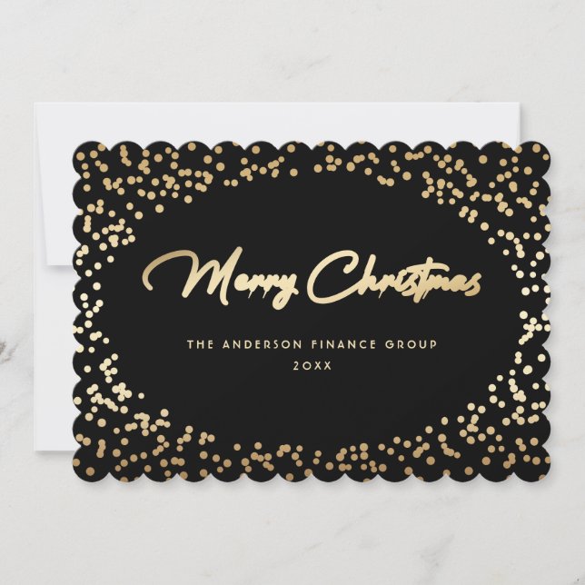 Cartes Pour Fêtes Annuelles Elegant Black Gold Business Christmas Card (Devant)