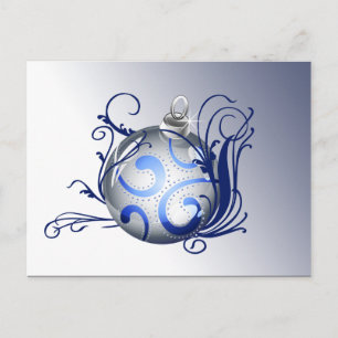 Cartes Pour Fêtes Annuelles élégant bleu Entreprise Noël Salutations