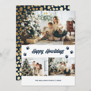Cartes Pour Fêtes Annuelles Elégant Blue Gold Happy Howlidays Photo