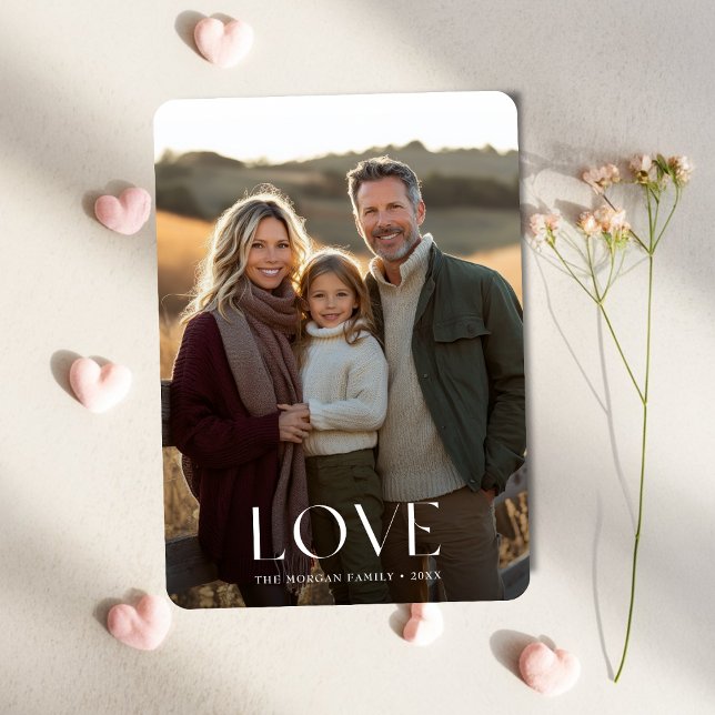 Cartes Pour Fêtes Annuelles Élégant Boho Love Famille Enfants Photo Valentines (Créateur téléchargé)