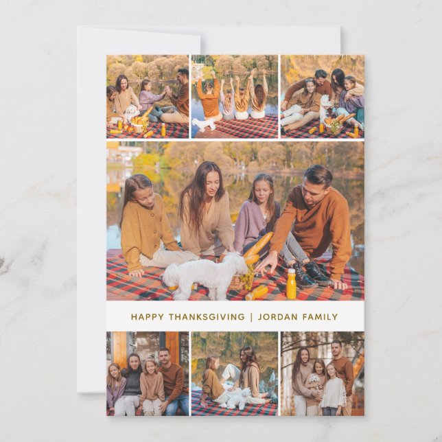 Cartes Pour Fêtes Annuelles Elégant Bon thanksgiving moderne photo d'automne (Devant)