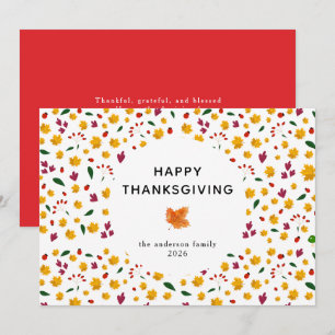 Cartes Pour Fêtes Annuelles Élégant Bon thanksgiving simple Feuilles d'automne