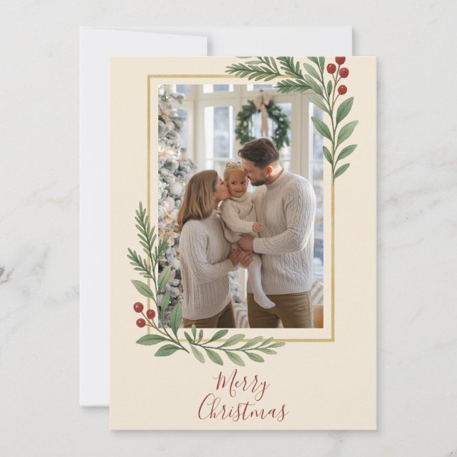 Cartes Pour Fêtes Annuelles Elegant Botanical Christmas  (Devant)