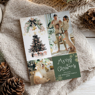 Cartes Pour Fêtes Annuelles Élégant Bow Tree Noir Joyeux Noël 2 Photo