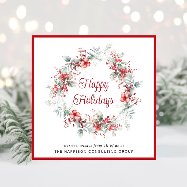 Cartes Pour Fêtes Annuelles Élégant Business QR Code Entreprise Noël (Spread the joy of the season and strengthen business relationships with our elegant holiday card)