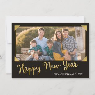 Cartes Pour Fêtes Annuelles Elégant cadre Faux Gold Joyeux nouvel an photo