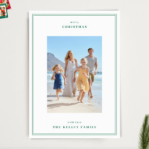 Cartes Pour Fêtes Annuelles Élégant cadre photo de Noël vert Pomme simple