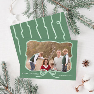 Cartes Pour Fêtes Annuelles Elégant cadre photo Sage Bow Joyeux Noël