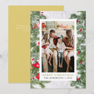 Cartes Pour Fêtes Annuelles Elégant cadre simple Famille de Noël 1 Photo