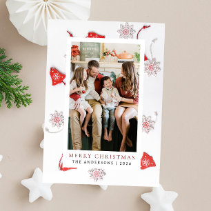 Cartes Pour Fêtes Annuelles Elégant cadre simple Famille de Noël 1 Photo