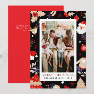 Cartes Pour Fêtes Annuelles Elégant cadre simple Famille de Noël 1 Photo
