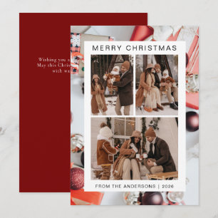 Cartes Pour Fêtes Annuelles Elégant cadre simple Famille de Noël 3 Photo