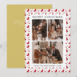 Cartes Pour Fêtes Annuelles Elégant cadre simple Famille de Noël 3 Photo
