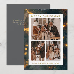Cartes Pour Fêtes Annuelles Elégant cadre simple Famille de Noël 3 Photo
