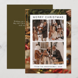 Cartes Pour Fêtes Annuelles Elégant cadre simple Famille de Noël 3 Photo
