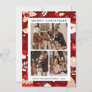 Cartes Pour Fêtes Annuelles Elégant cadre simple Famille de Noël 3 Photo