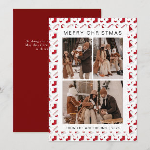 Cartes Pour Fêtes Annuelles Elégant cadre simple Famille de Noël 3 Photo