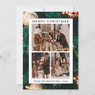 Cartes Pour Fêtes Annuelles Elégant cadre simple Famille de Noël 3 Photo