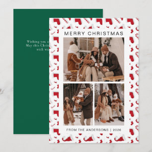 Cartes Pour Fêtes Annuelles Elégant cadre simple Famille de Noël 3 Photo