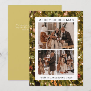 Cartes Pour Fêtes Annuelles Elégant cadre simple Famille de Noël 3 Photo