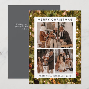 Cartes Pour Fêtes Annuelles Elégant cadre simple Famille de Noël 3 Photo