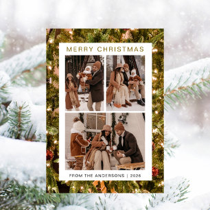Cartes Pour Fêtes Annuelles Elégant cadre simple Famille de Noël 3 Photo