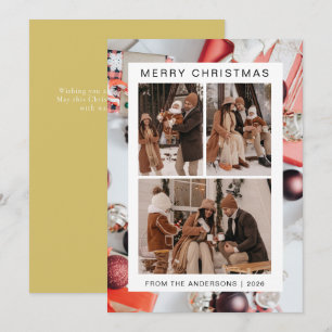 Cartes Pour Fêtes Annuelles Elégant cadre simple Famille de Noël 3 Photo