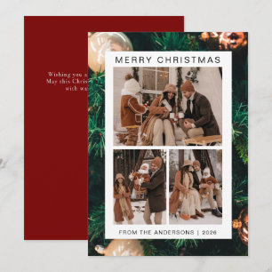 Cartes Pour Fêtes Annuelles Elégant cadre simple Famille de Noël 3 Photo