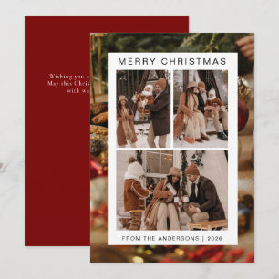 Cartes Pour Fêtes Annuelles Elégant cadre simple Famille de Noël 3 Photo