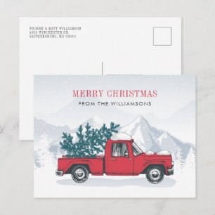 Cartes Pour Fêtes Annuelles Élégant Camion Rouge Noël moderne
