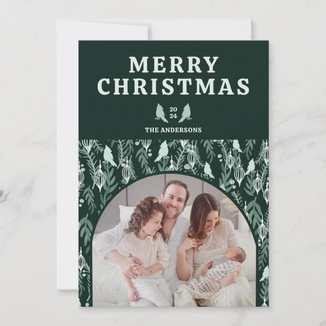 Cartes Pour Fêtes Annuelles Élégant Cardinal Botanique Crest Noël (Devant)