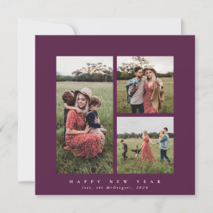 Cartes Pour Fêtes Annuelles Elégant Carré Triple Photo Joyeux Nouvel An