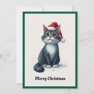 Cartes Pour Fêtes Annuelles Élégant Chat Whimsical tendance Joyeux Noël