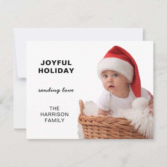 Cartes Pour Fêtes Annuelles Elegant Chic Design for Happy Holiday Greetings (Devant)