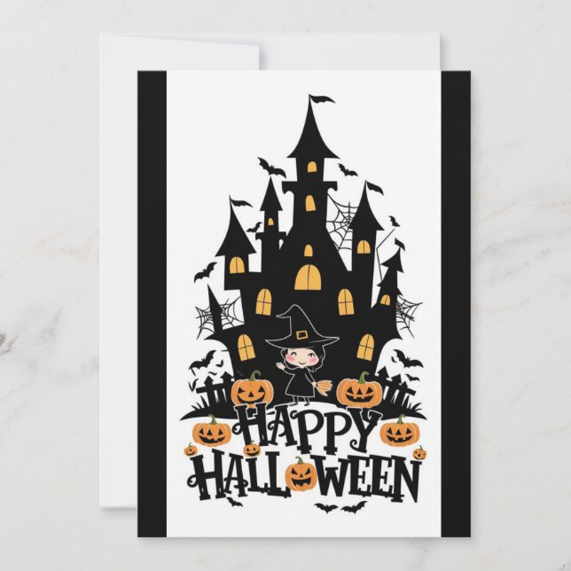 Cartes Pour Fêtes Annuelles Elegant Chic Happy Halloween (Devant)