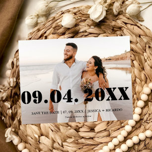 Cartes Pour Fêtes Annuelles Élégant & Chic Lettre Gras Mariage à sauver la dat