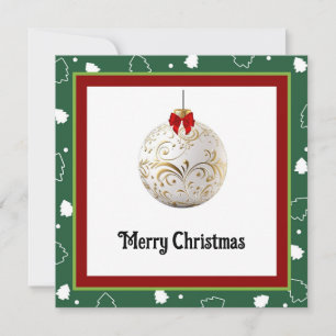 Cartes Pour Fêtes Annuelles Élégant Chic Rustique Coloré Joyeux Balle de Noël