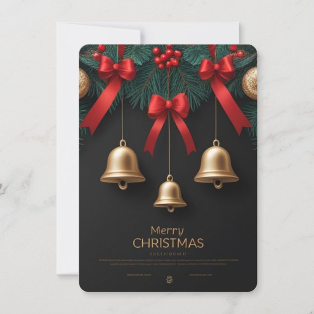 Cartes Pour Fêtes Annuelles Elegant Christmas Bells Decor – (Devant)