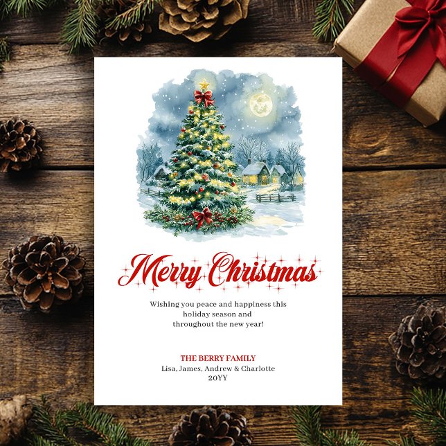 Cartes Pour Fêtes Annuelles Elegant Christmas scene digital greeting card (Elegant Christmas scene digital greeting card

)