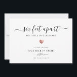 Cartes Pour Fêtes Annuelles Élégant Coeur en Or Rose de Quarantaine écriture M<br><div class="desc">Cette carte de vacances moderne est parfaite pour cette saison des fêtes imparfaite. Écriture élégante et moderne «à 6 pieds de distance, toujours dans notre cœur» sur un cœur chic en or rose sur votre propre message personnalisé et vos noms. Au dos, il y a un espace pour un autre...</div>