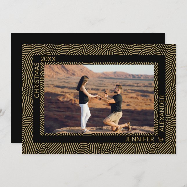 Cartes Pour Fêtes Annuelles Élégant couple moderne de Noël photo (Devant / Derrière)