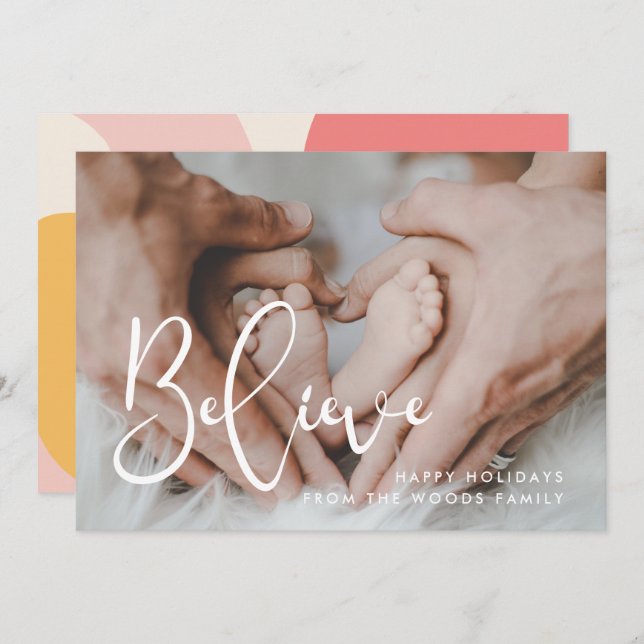Cartes Pour Fêtes Annuelles Elégant Croire Noël Inspiration Photo (Devant / Derrière)