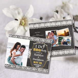 Cartes Pour Fêtes Annuelles Elegant dentelle 4 Photo Je fais Fiançailles Invit