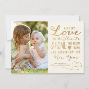 Cartes Pour Fêtes Annuelles Élégant Dieu's Love Gold Type Christmas Photo Ivor