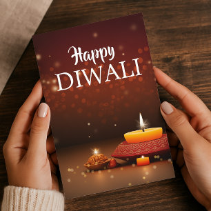 Cartes Pour Fêtes Annuelles Élégant Diwali heureux avec Diyas Salutation festi
