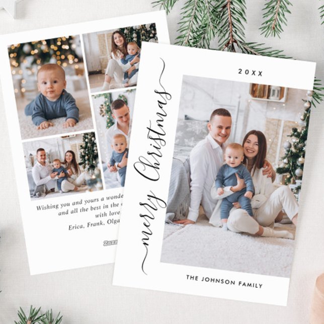 Cartes Pour Fêtes Annuelles Élégant élégant 5 PHOTO Noël Salutation (Créateur téléchargé)